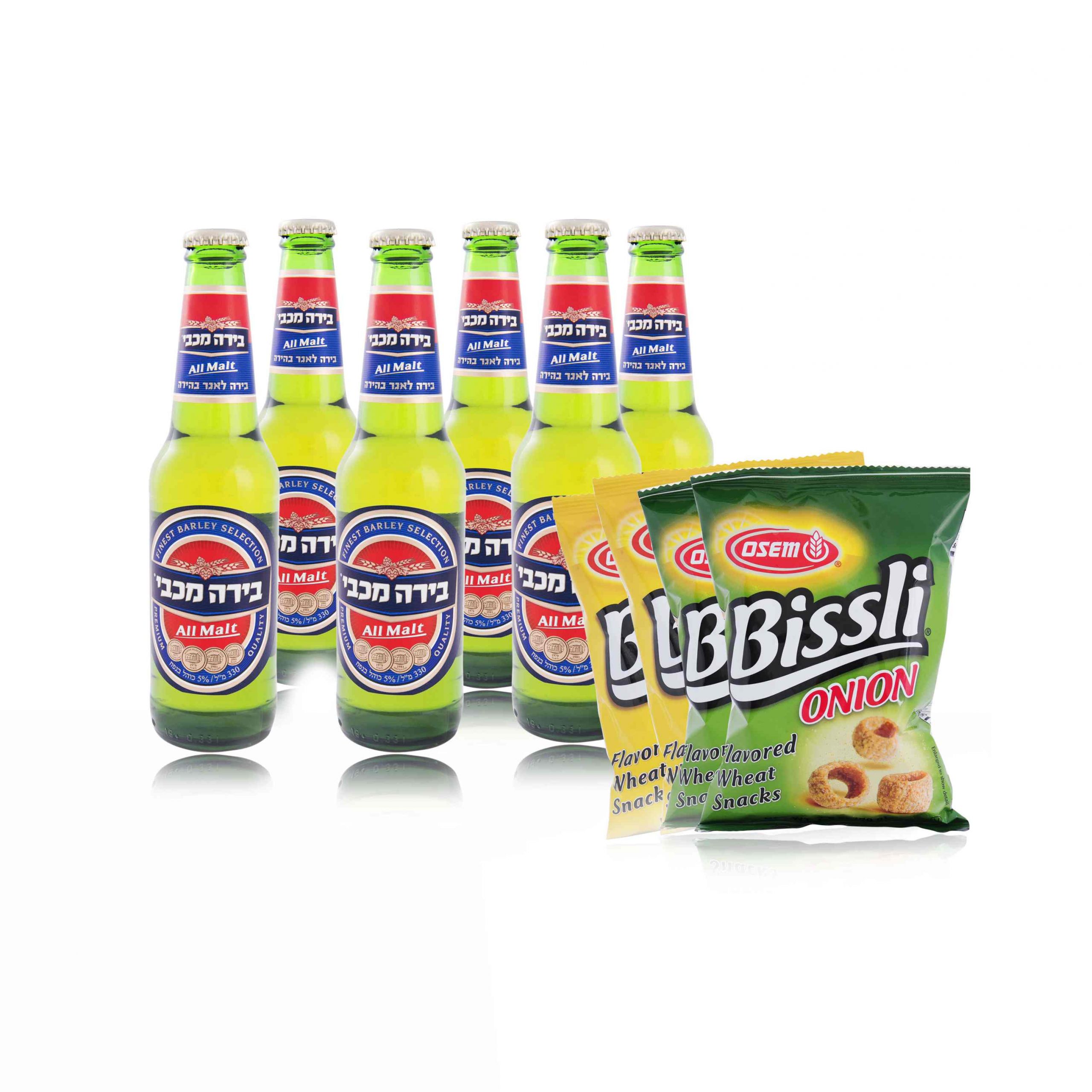 Partymenü "Israelischer Abend mit Freunden" mit Maccabee-Bier, Trinkspiel und knusprigen Bissli-Snacks
